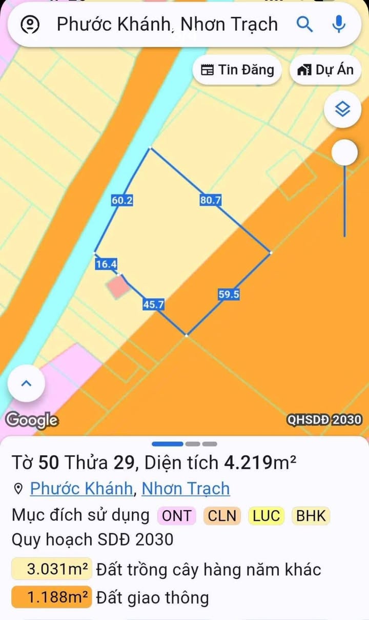 Đất nền Phước Khánh Nhơn Trạch 4219m² giá 3,5 tỷ - Đầu tư sinh lời ngay!