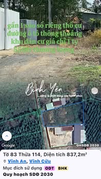 Đất thổ cư 360m² Vĩnh An giá 1.55 tỷ - Sổ đỏ chính chủ, đường ô tô thông thoáng!