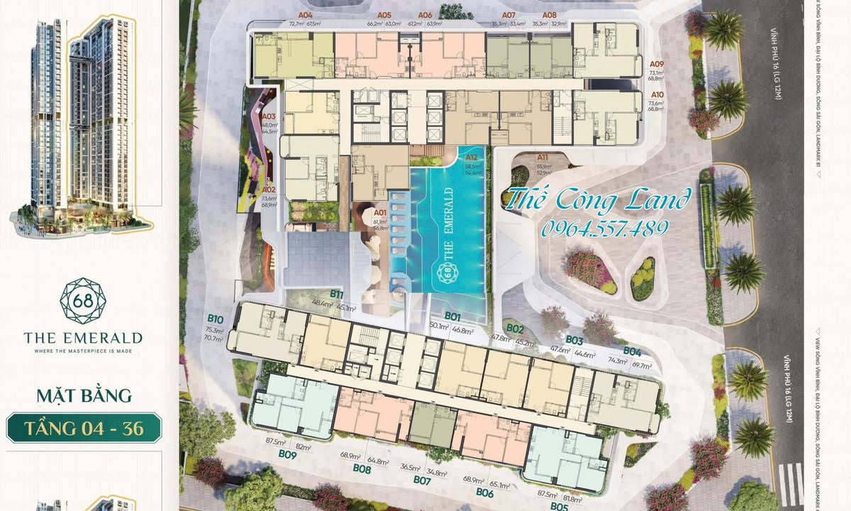 Căn hộ The Emerald 68 Bình Dương 87m² giá 4,3 tỷ - View sông tuyệt đẹp!