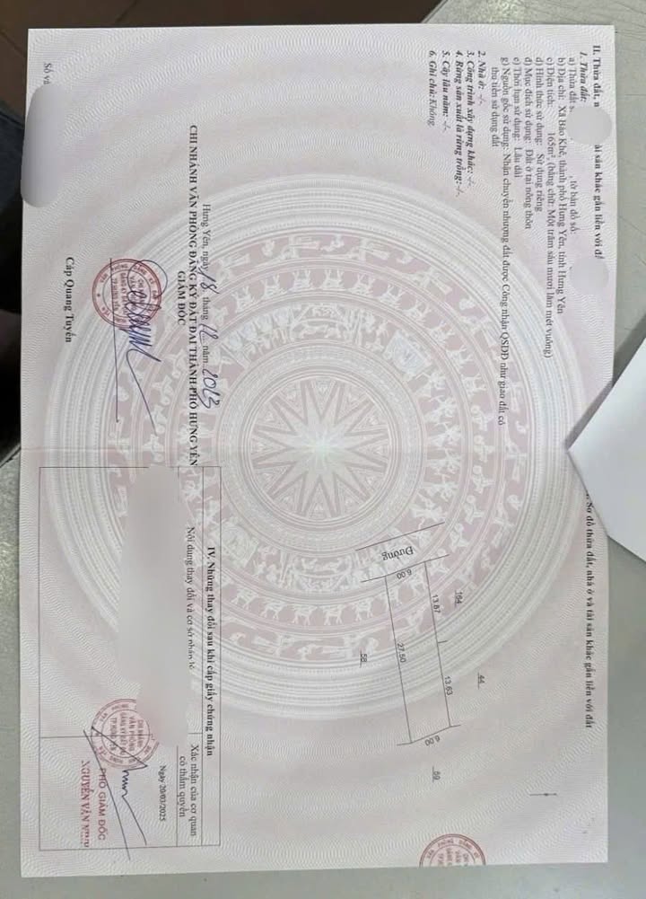 Đất thổ cư Bảo Khê Hưng Yên 165m² giá chỉ 2.9 tỷ - Mặt tiền 6m, vị trí đẹp!