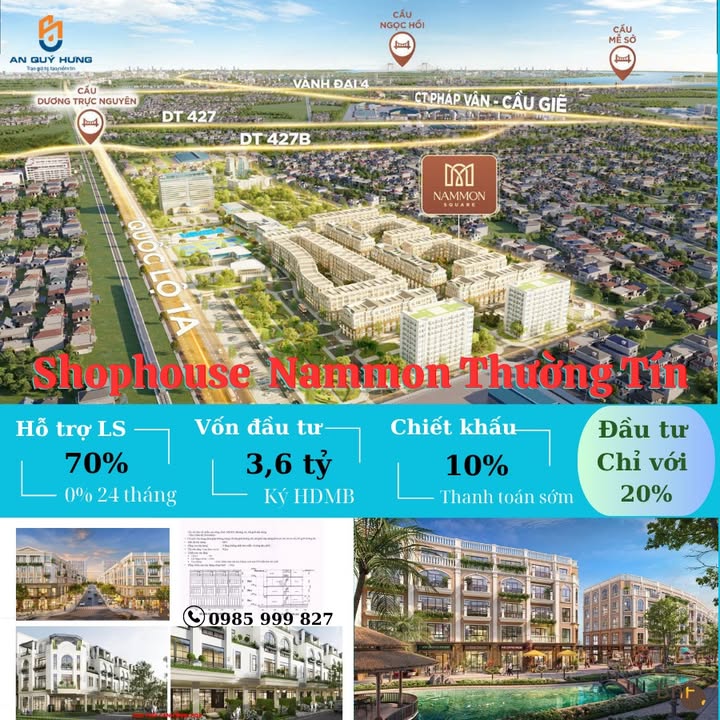 Shophouse Nammon Square Thường Tín 100m² giá 1 tỷ - Cơ hội đầu tư sinh lời!