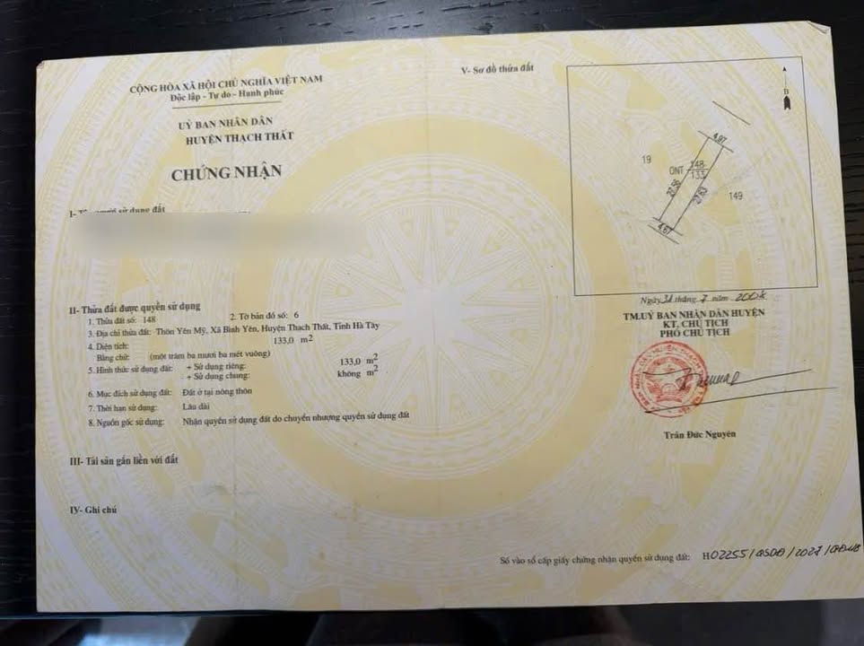 Đất nền Yên Mỹ, Thạch Thất 133m² giá 4.99 tỷ - Hướng Đông Bắc sinh khí!