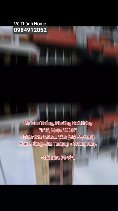FrontHouse 240 Cao Thắng, Quận 10 - Diện tích 88.6m² - Nhà 5 tầng sang trọng, giá thương lượng!
