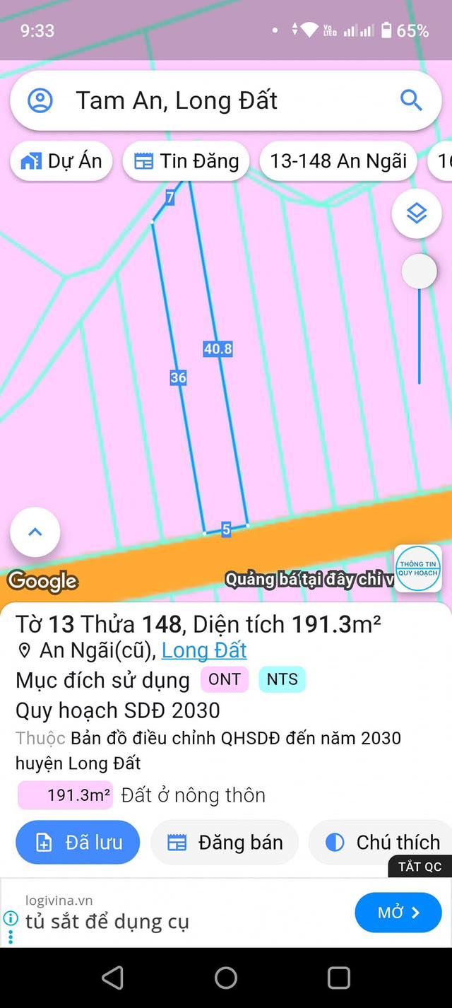 Đất thổ cư An Ngãi 200m² giá chỉ 750 triệu - Đường rộng 6m, cao ráo!