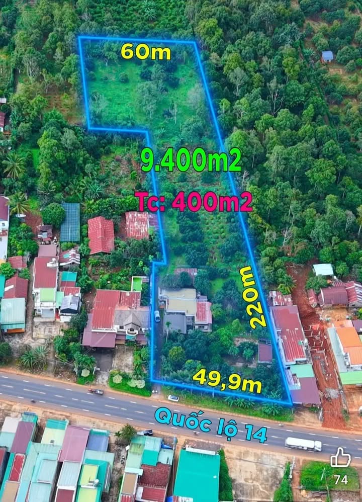 Đất nền mặt tiền QL14A, xã Đức Mạnh, Đắk Mil, 94.000m² - Cơ hội đầu tư sinh lời!