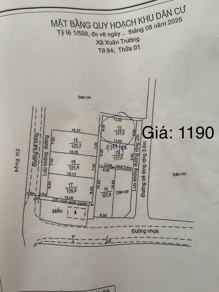 Đất nền Xuân Hòa 113m² giá chỉ 1.19 tỷ - Cơ hội đầu tư hấp dẫn!