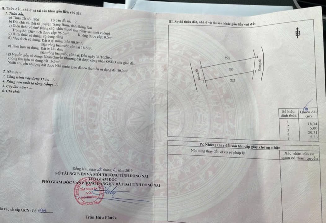 Đất thổ cư 80m² 2 mặt tiền xã Đồi 61, Trảng Bom - Giá 950 triệu, có thương lượng!