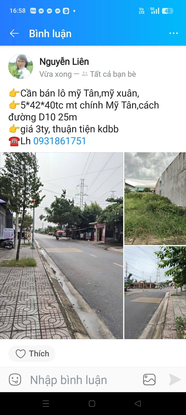 Đất nền Mỹ Tân, Mỹ Xuân 210m² giá 3 tỷ - Tiềm năng kinh doanh lớn!