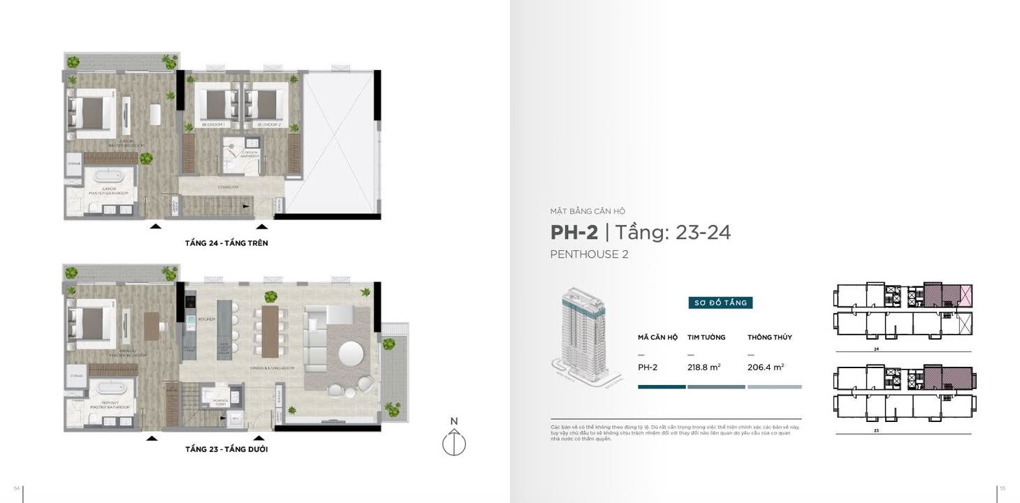 Penthouse 2 tầng The Filmore Đà Nẵng 218m² - Độc bản với tầm nhìn Sông Hàn