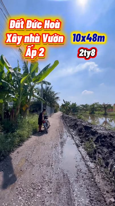 Đất xây nhà vườn 1 sẹt Tỉnh Lộ 824, Đức Hòa 480m² - Giá 2.8 tỷ, đầu tư tiện lợi!