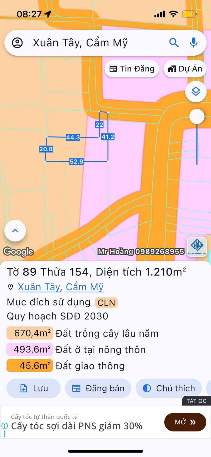 Đất nền 1200m² tại xã Xuân Tây, Cẩm Mỹ giá 780 triệu - Cơ hội đầu tư lý tưởng!