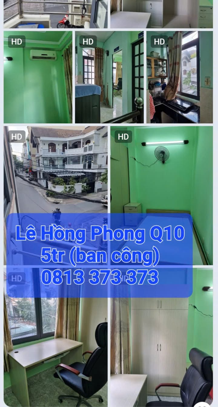 Phòng cho thuê Quận 10 - 20m² chỉ 5 triệu, ban công thoáng mát!