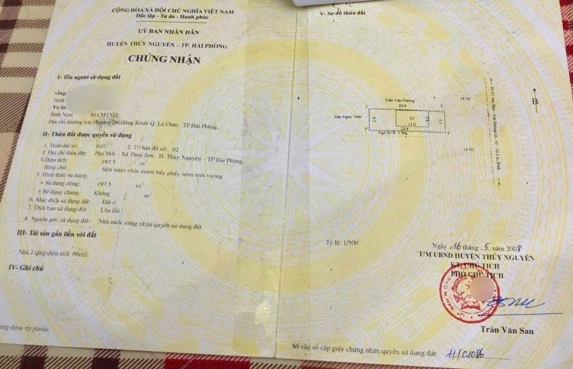 Đất nền Thủy Sơn, Hải Phòng 197.5m² giá tốt - Lô góc mặt đường 359!