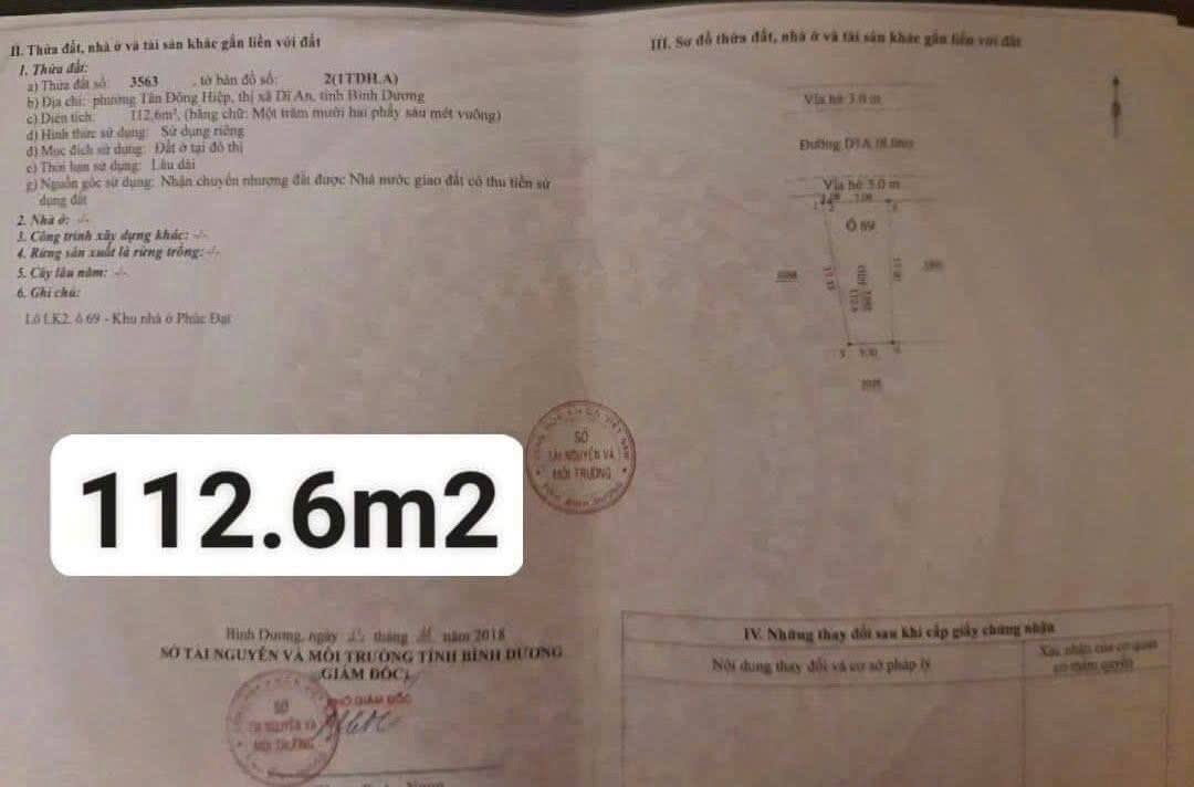Đất nền KDC Phúc Đạt Dĩ An 93m² giá 3.23 tỷ - Sổ hồng riêng, xây dựng tự do!