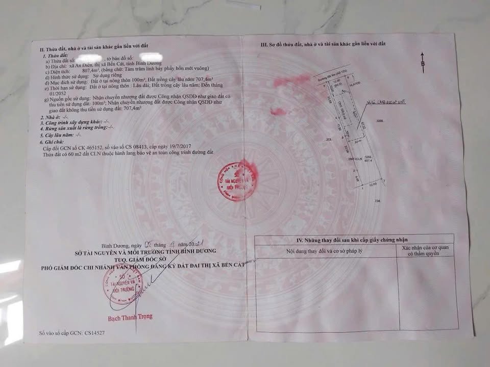 Đất nền An Điền, Bến Cát 804m² giá 3 tỷ - Cơ hội đầu tư tuyệt vời!