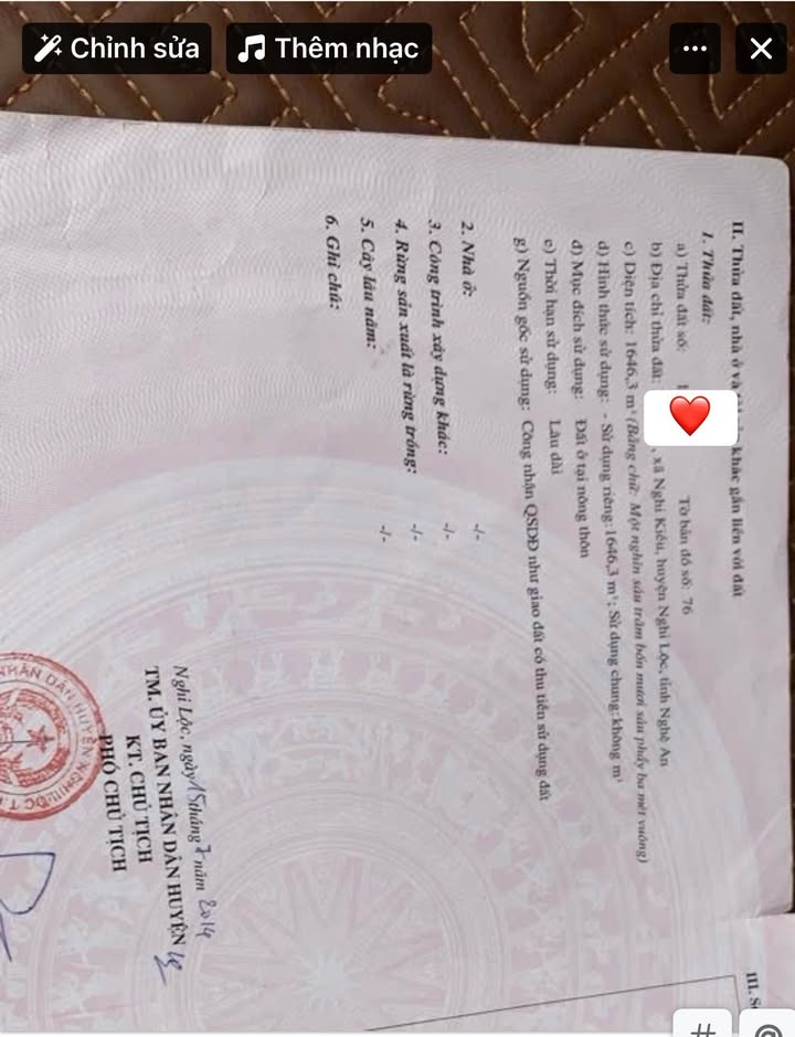 Đất nền Nghi Kiều 1646m² giá 1.646 tỷ - Cơ hội đầu tư hấp dẫn!