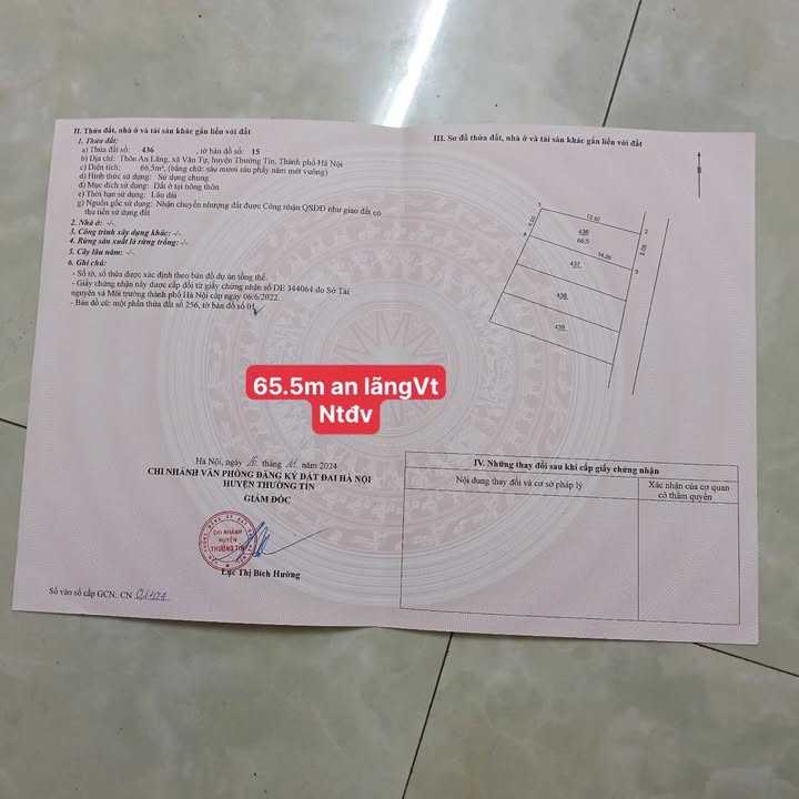 Đất thổ cư An Lãng - Văn Tự 67m² giá 2 tỷ - Cơ hội đầu tư không thể bỏ lỡ!