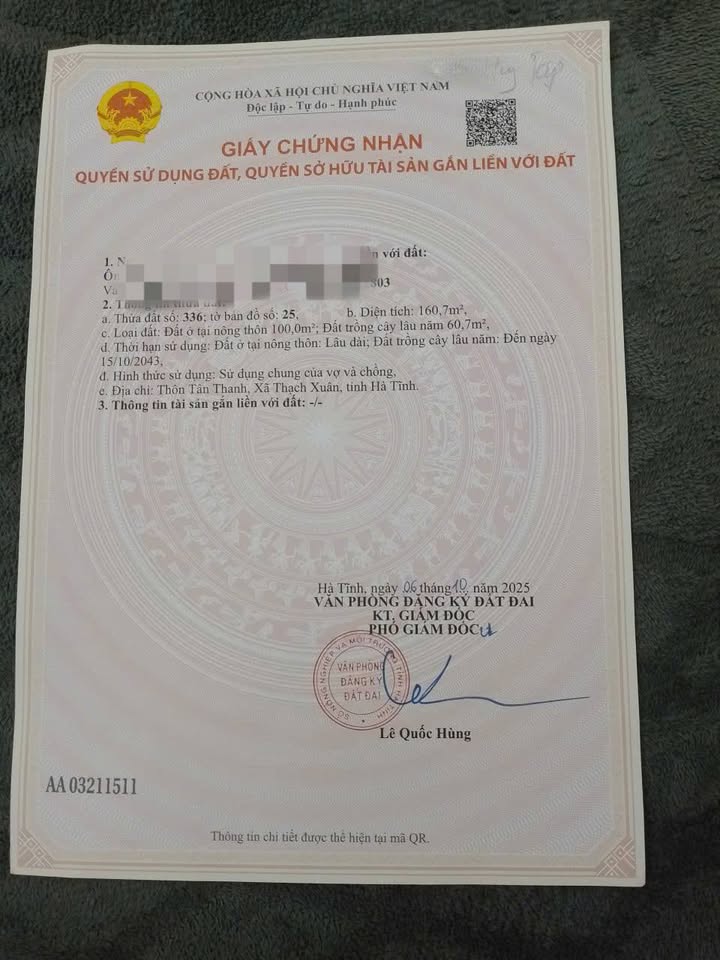 Đất thổ cư Thạch Xuân, Thạch Hà 162m² - Chính chủ không qua môi giới!