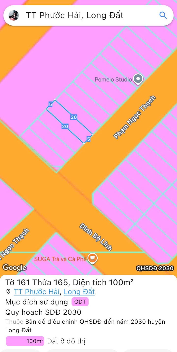 Đất mặt tiền đường Phạm Ngọc Thạch, Phước Hải 100m² giá 3.6 tỷ - Tiềm năng sinh lời cao!