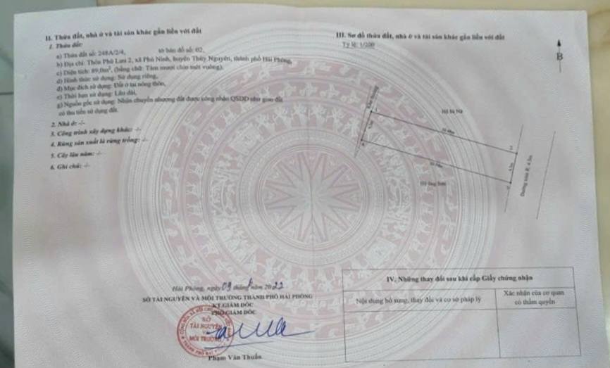 Đất nền đẹp xã Phù Ninh, Thủy Nguyên, Hải Phòng 89m² giá 1 tỷ - Pháp lý rõ ràng, sổ đỏ chính chủ!