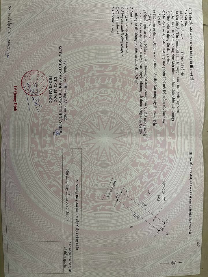 Đất thổ cư Tân Hà, Tân Châu 212m² giá 600 triệu - Sổ đỏ chính chủ, tiện ích đầy đủ!