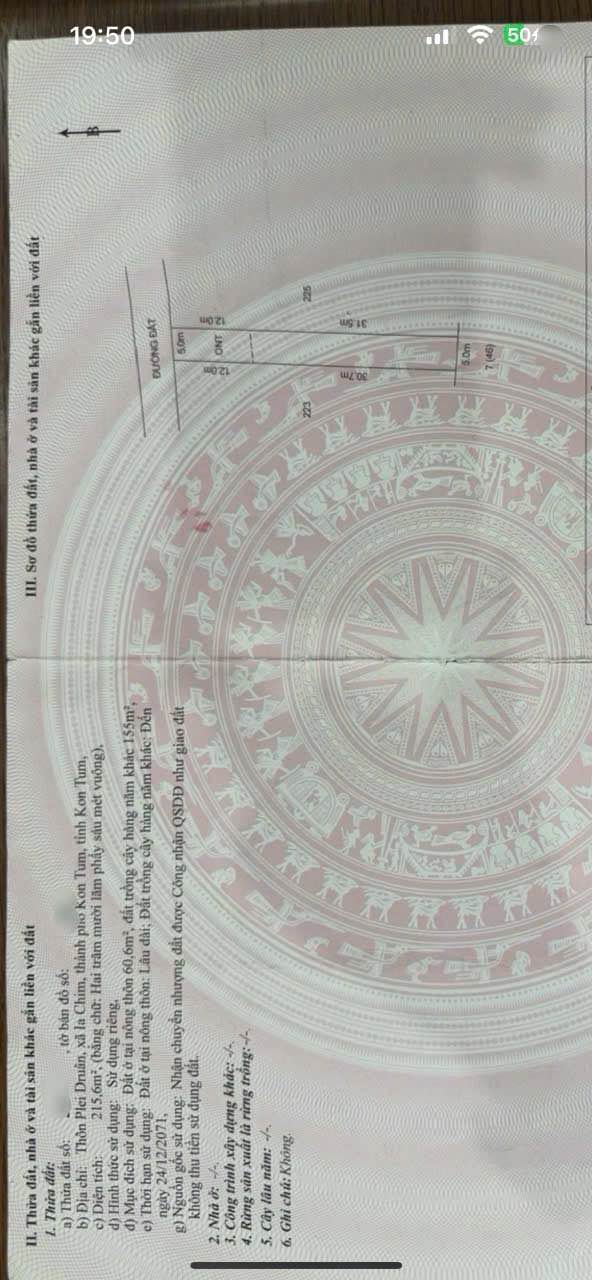 Đất thổ cư 155m² tại thôn Plei Druan, xã Ia Chim - Giá chỉ 100 triệu!