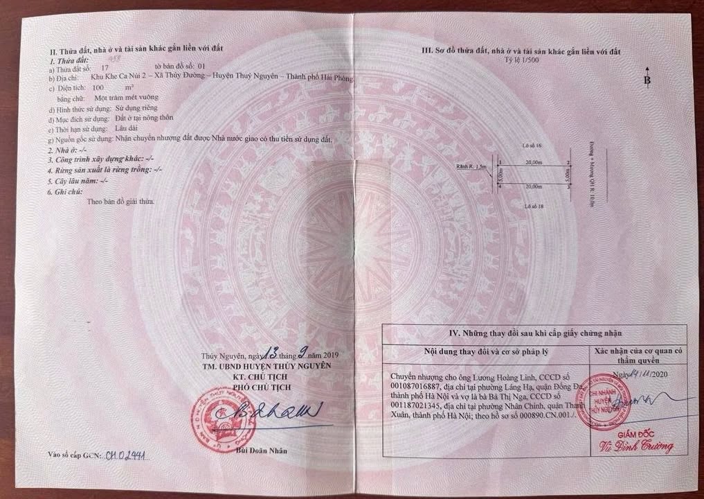 Lô đất 100m² tại Thủy Đường, Hải Phòng - Hướng Đông, giá thỏa thuận!