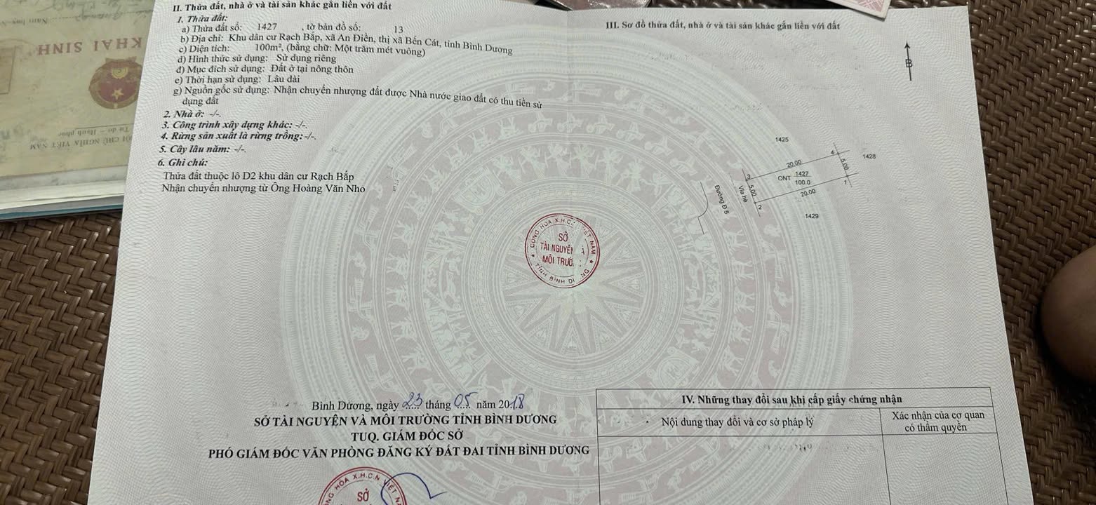 Đất nền Khu dân cư Rạch Bắp An Điền 100m² - Giá thỏa thuận hấp dẫn!