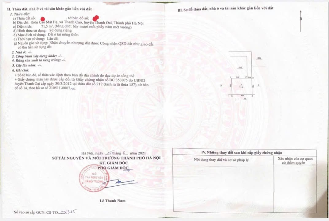 Đất nền Thanh Cao - Thanh Oai 71m² giá 2.4 tỷ - Đầu tư sinh lời ngay!