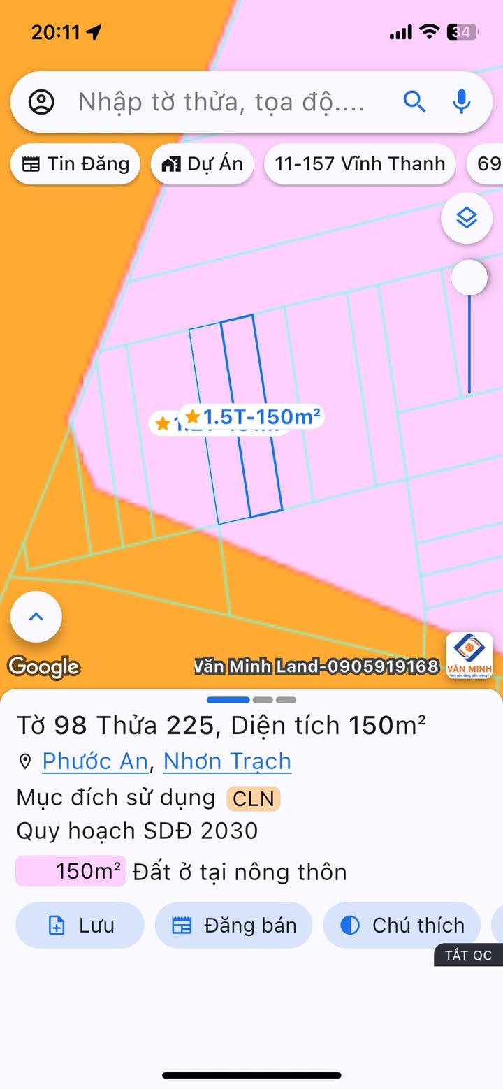 Đất nền Nhơn Trạch 150m² sát đường Huỳnh Thúc Kháng - Giá chỉ 1.15 tỷ!