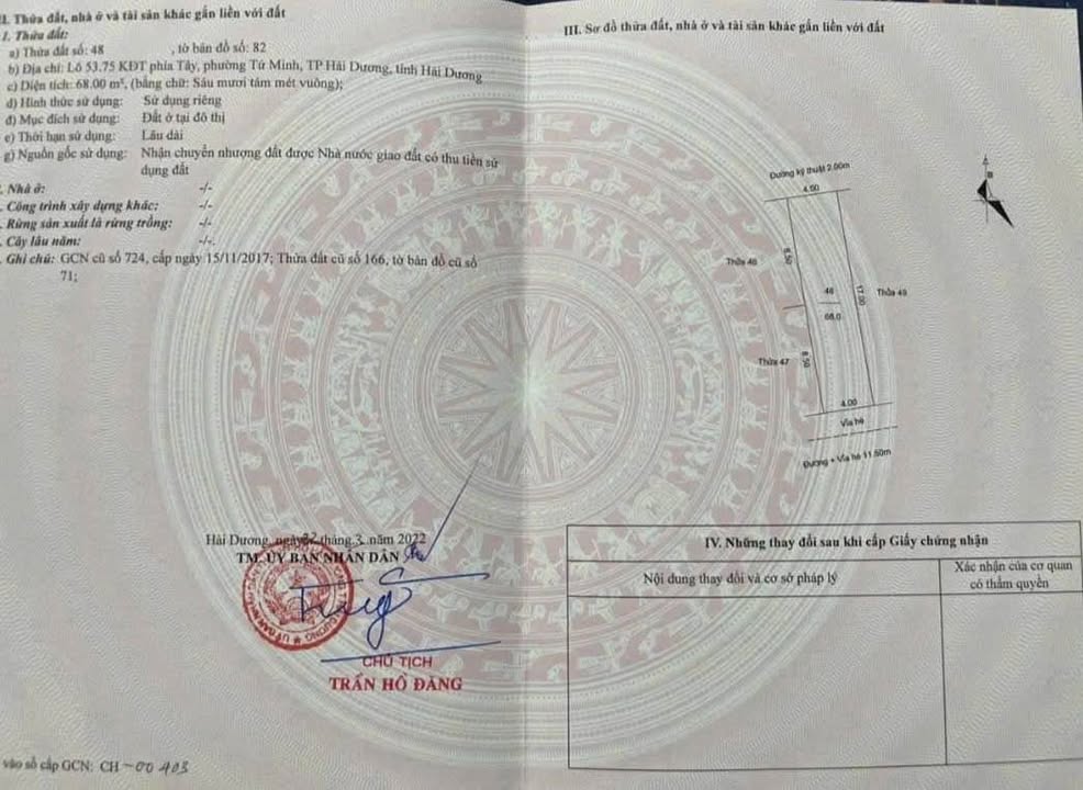 Đất nền Khu đô thị Vạn Phúc TP Hải Dương 68m² giá 3 tỷ - Gần nhiều tiện ích