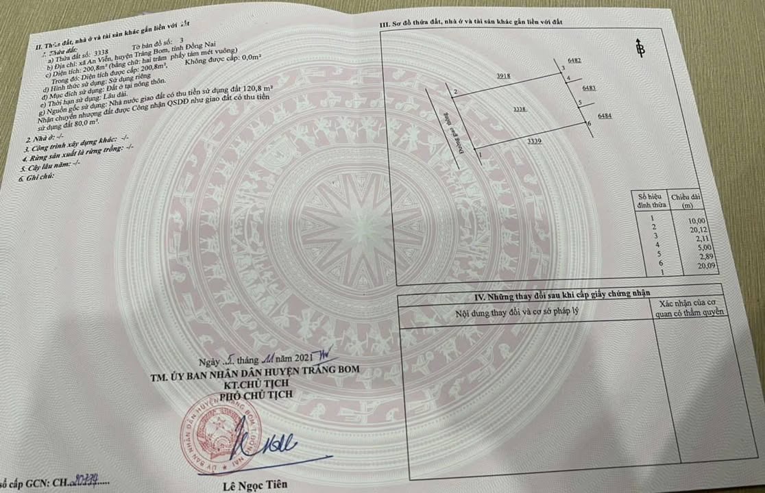 Đất thổ cư An Viễn Trảng Bom 200m² giá 1.9 tỷ - Sổ hồng riêng, vị trí đắc địa!