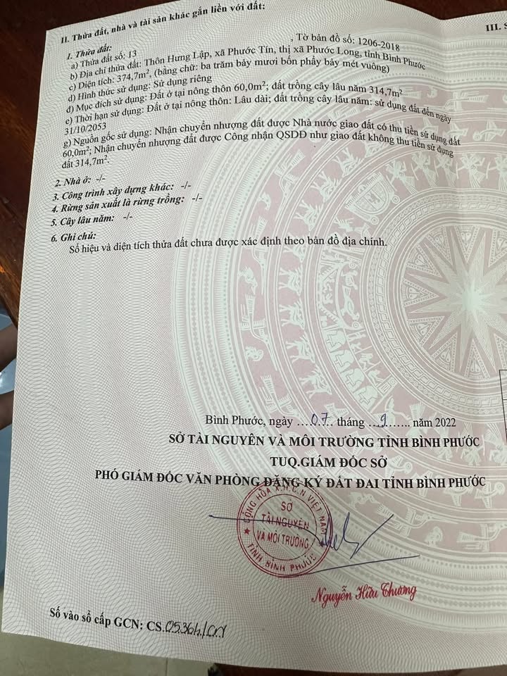 Đất chính chủ Phước Tín 372m² giá chỉ 860 triệu - Cơ hội đầu tư tuyệt vời!