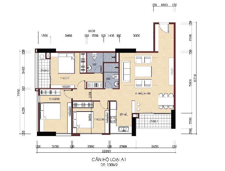 Căn hộ CT4 Bộ Tư Lệnh Thủ Đô Yên Nghĩa 101.6m² giá 6.7 tỷ - Bán gấp căn góc 3PN
