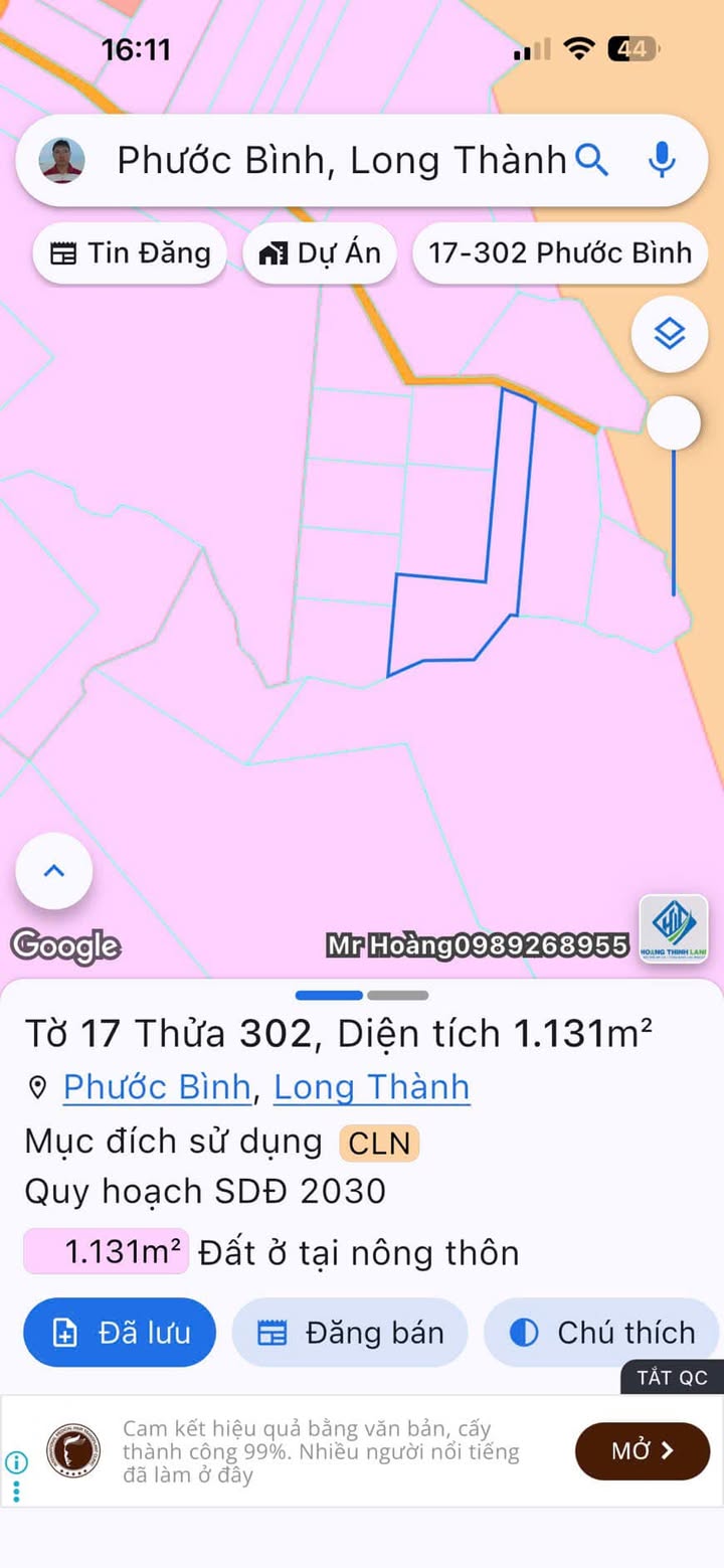 Bán đất nền Phước Bình, Long Thành 1131m² giá 1.8 tỷ - Cơ hội đầu tư tuyệt vời!