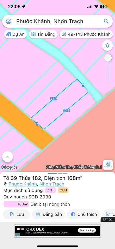 Đất nền Đại Phước Nhơn Trạch 168m² giá đầu tư - Mặt tiền đường nhựa thông thoáng!