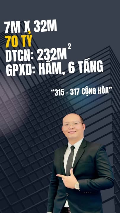 Đất mặt tiền Cộng Hòa, Quận Tân Bình 232m² giá 70 tỷ - Cơ hội đầu tư vàng!