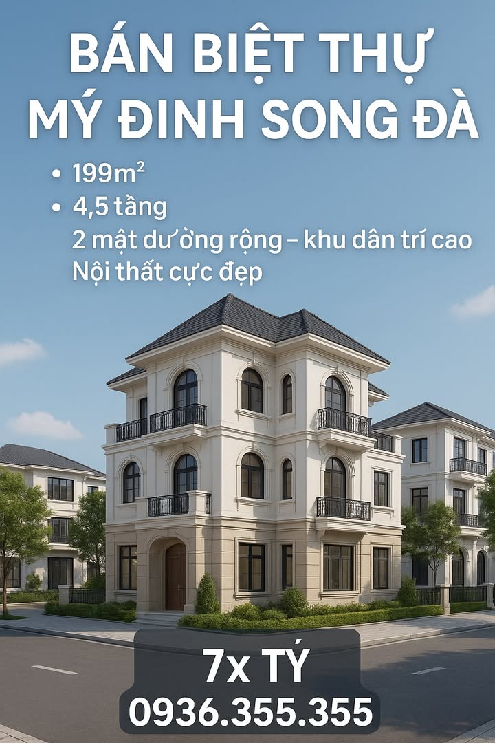 Biệt thự Mỹ Đình Sông Đà 199m² giá 70 tỷ - Đầu tư sinh lời ngay!