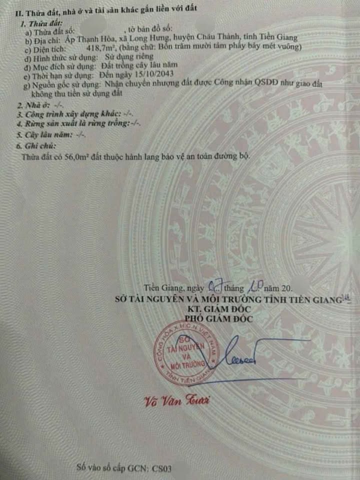 Đất mặt tiền Lê Văn Duyệt, Thạnh Hòa 419m² giá 1.6 tỷ - Pháp lý rõ ràng, thương lượng tốt!