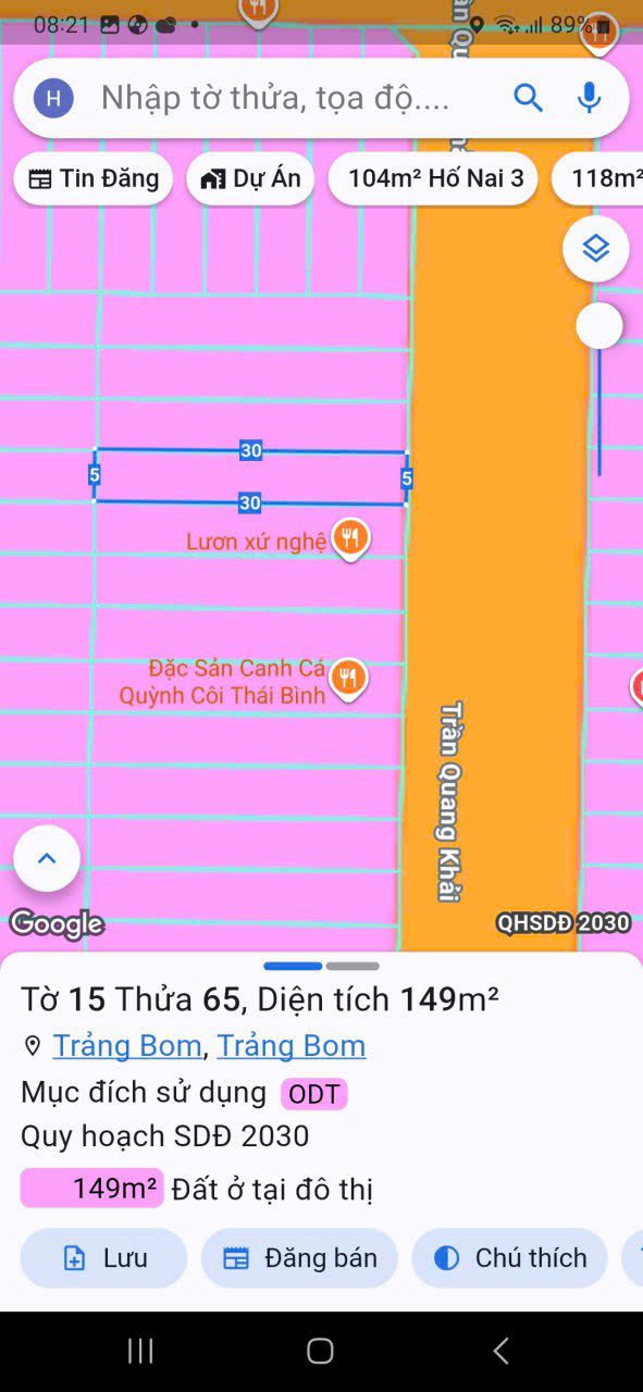 Đất nền mặt tiền đường Trần Quang Khải, Trảng Bom 150m² - Sổ đỏ chính chủ, giá chỉ 4 tỷ!