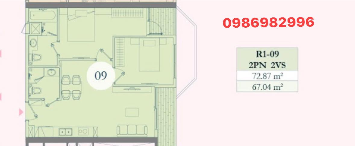 Căn hộ Onsen Văn Giang 67m² giá 6.1 tỷ - Hướng Đông cực đẹp!