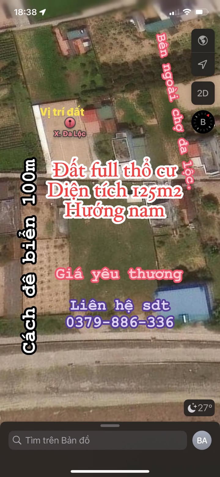 Đất thổ cư Đa Lộc, Hậu Lộc 125m² - Giá mềm cho nhà đầu tư thông minh!