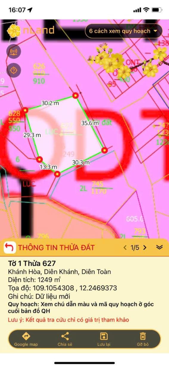 Đất nền lô góc 2 mặt tiền Diên Khánh 1249m² giá 1.79 tỷ - Cơ hội đầu tư vàng!