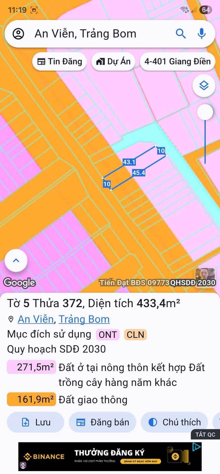 Đất mặt tiền đường Phùng Hưng, Biên Hòa 450m² giá 7.5 tỷ - Sổ đỏ chính chủ!