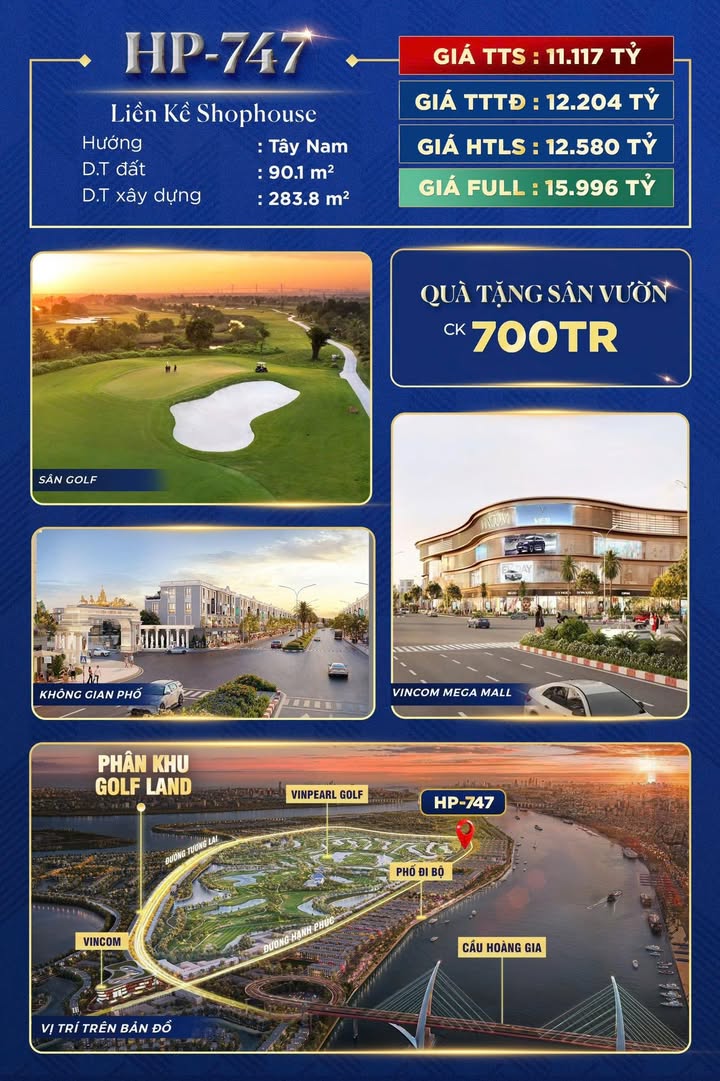 Shophouse HP-747 Gia Lâm 90m² giá 11 tỷ - Vị trí vàng sinh lời lâu dài!