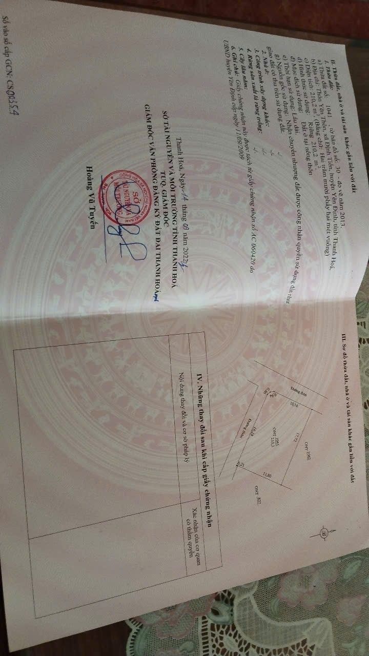 Đất nền Định Tiến Yên Định 204m² - Cơ hội đầu tư sinh lời!