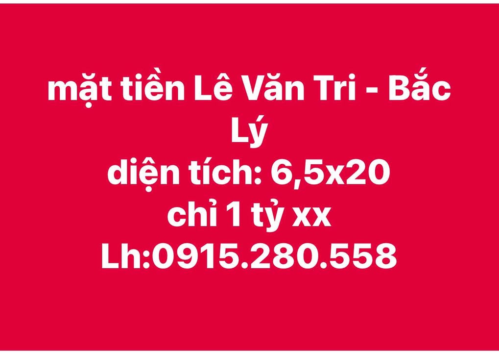 FrontHouse mặt tiền Lê Văn Tri Bắc Lý 130m² giá 1 tỷ - Đầu tư sinh lời ngay!