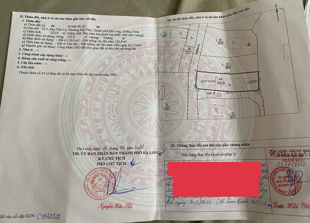 Đất nền Vinhomes Hạ Long Xanh 222m² - Mặt tiền 2 hướng, pháp lý rõ ràng!