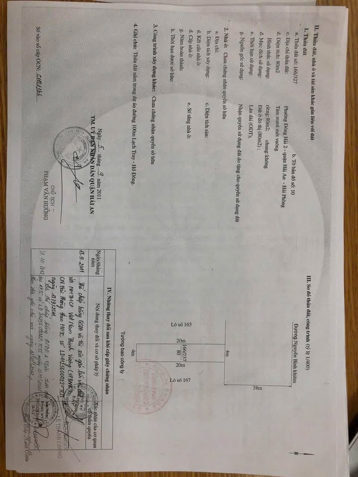 Đất mặt đường Nguyễn Bỉnh Khiêm, Hải An, Hải Phòng 80m² giá 4.56 tỷ - Sổ đỏ chính chủ!