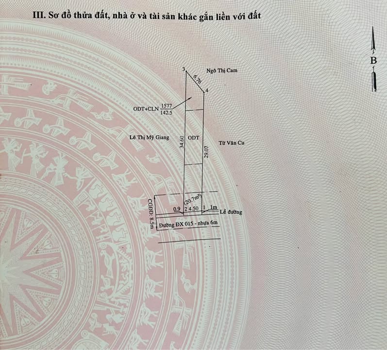 Đất mặt tiền đường DX015, phường Phú Mỹ, 143m² giá 3.19 tỷ - Pháp lý rõ ràng, không quy hoạch!